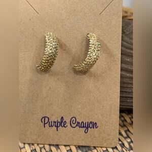 Vintage Faux Pavé 18 kt Gold Over Silver Earrings